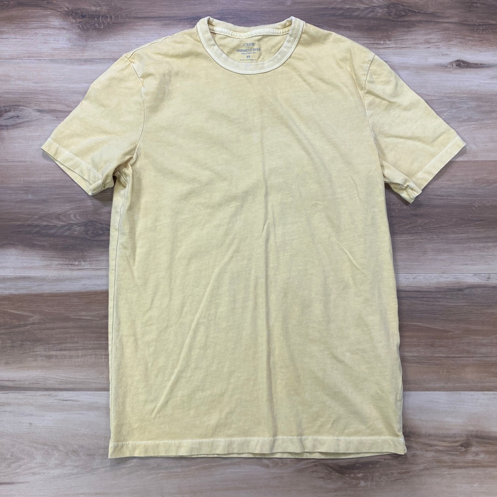 J.Crew T-Shirt Size XS Garment Dyed Relaxed Fit Cotton Yellow BZ136